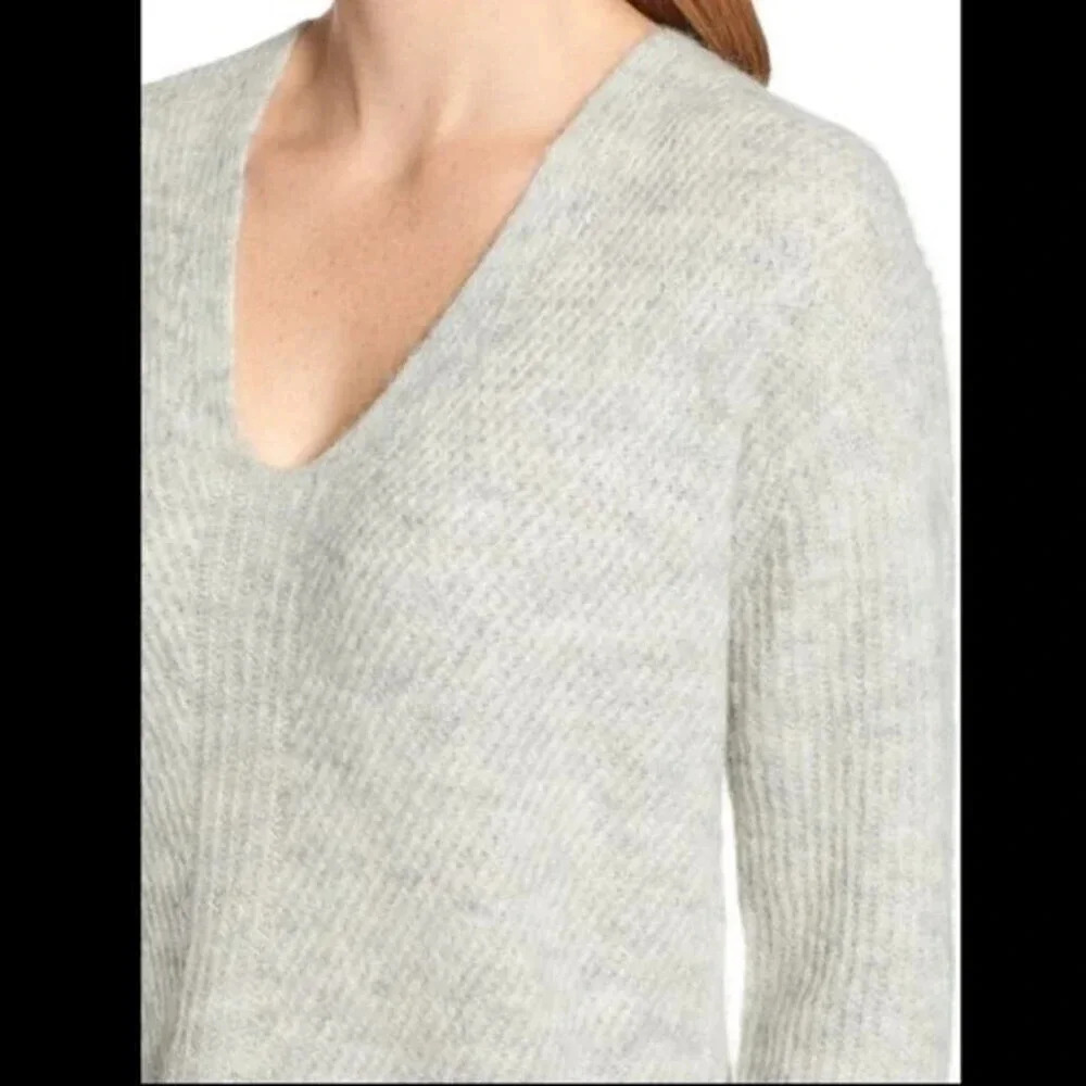 Point Sur Open Back Sweater In Heather Dusk Grey - Picture 3 of 16